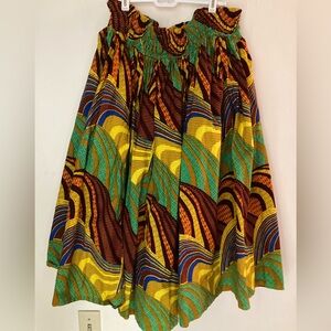 African Print Cotton Skirt M